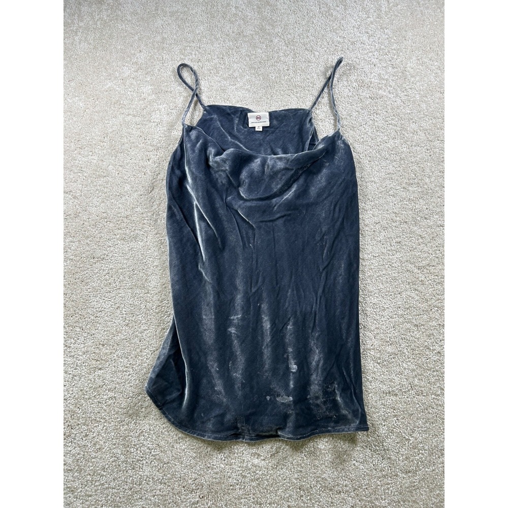 Adriano Goldschmied AG Womens Size M Gray‎ Velvet Slouch Neck Strappy Tank